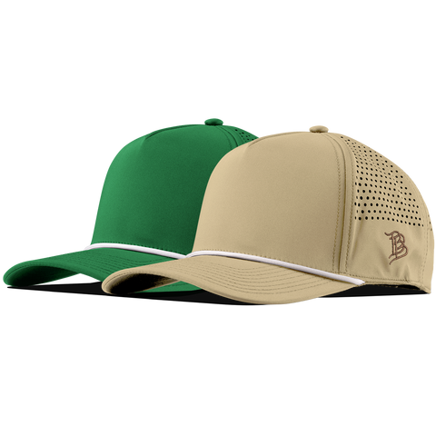 Bare Curved 5 Panel Rope 2-Pack Desert/White + Kelly Green/White