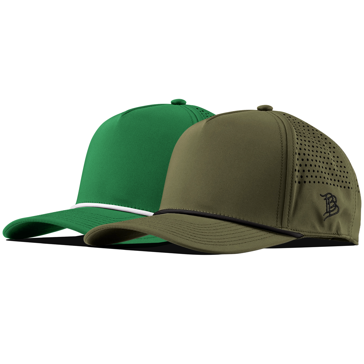 Bare Curved 5 Panel Rope 2-Pack Loden/Black + Kelly Green/White