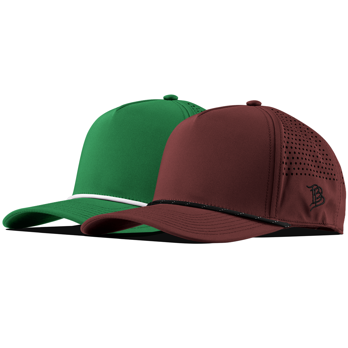 Bare Curved 5 Panel Rope 2-Pack Maroon/Black + Kelly Green/White