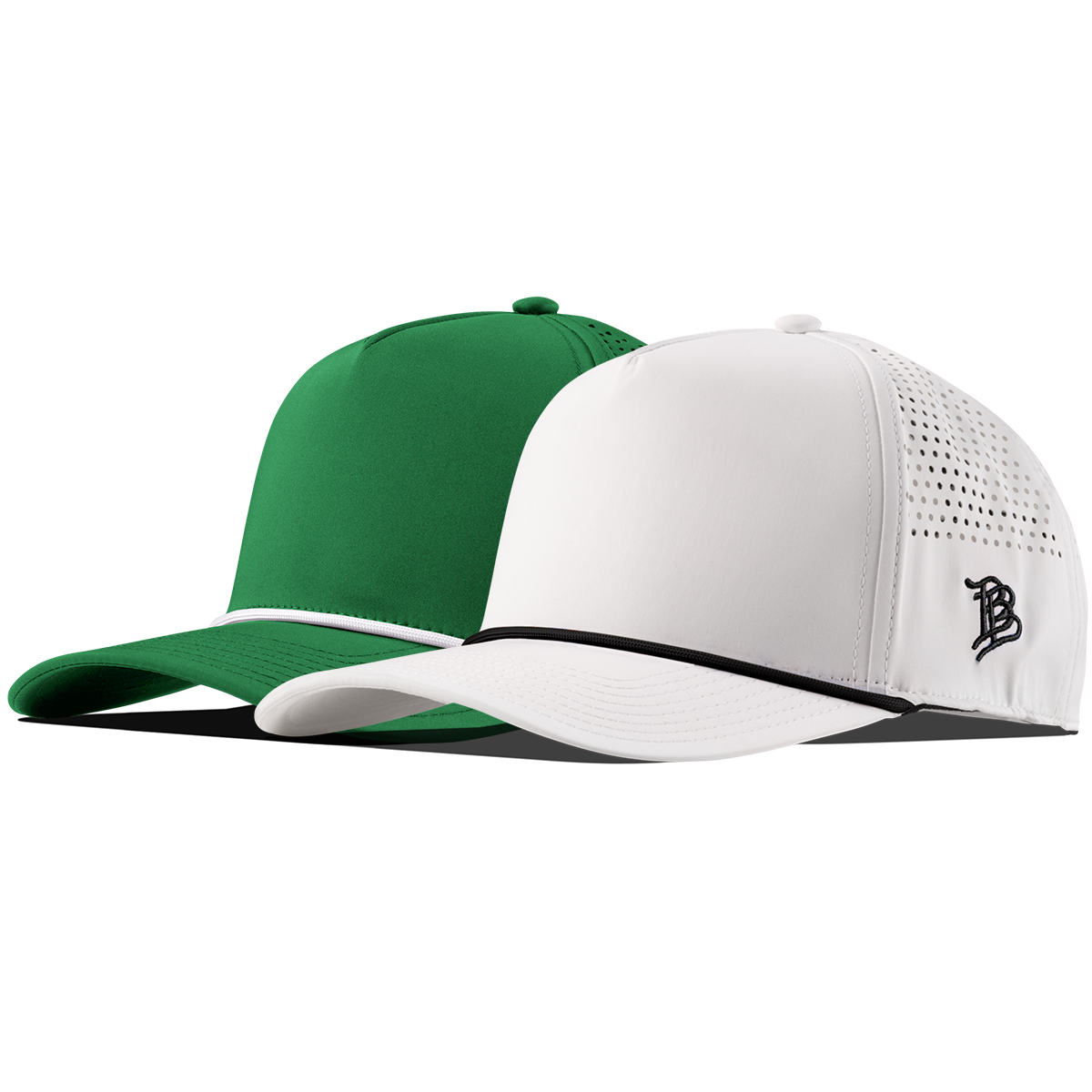 Bare Curved 5 Panel Rope 2-Pack White/Black + Kelly Green/White