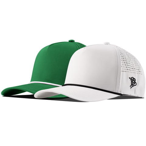 Bare Curved 5 Panel Rope 2-Pack White/Black + Kelly Green/White