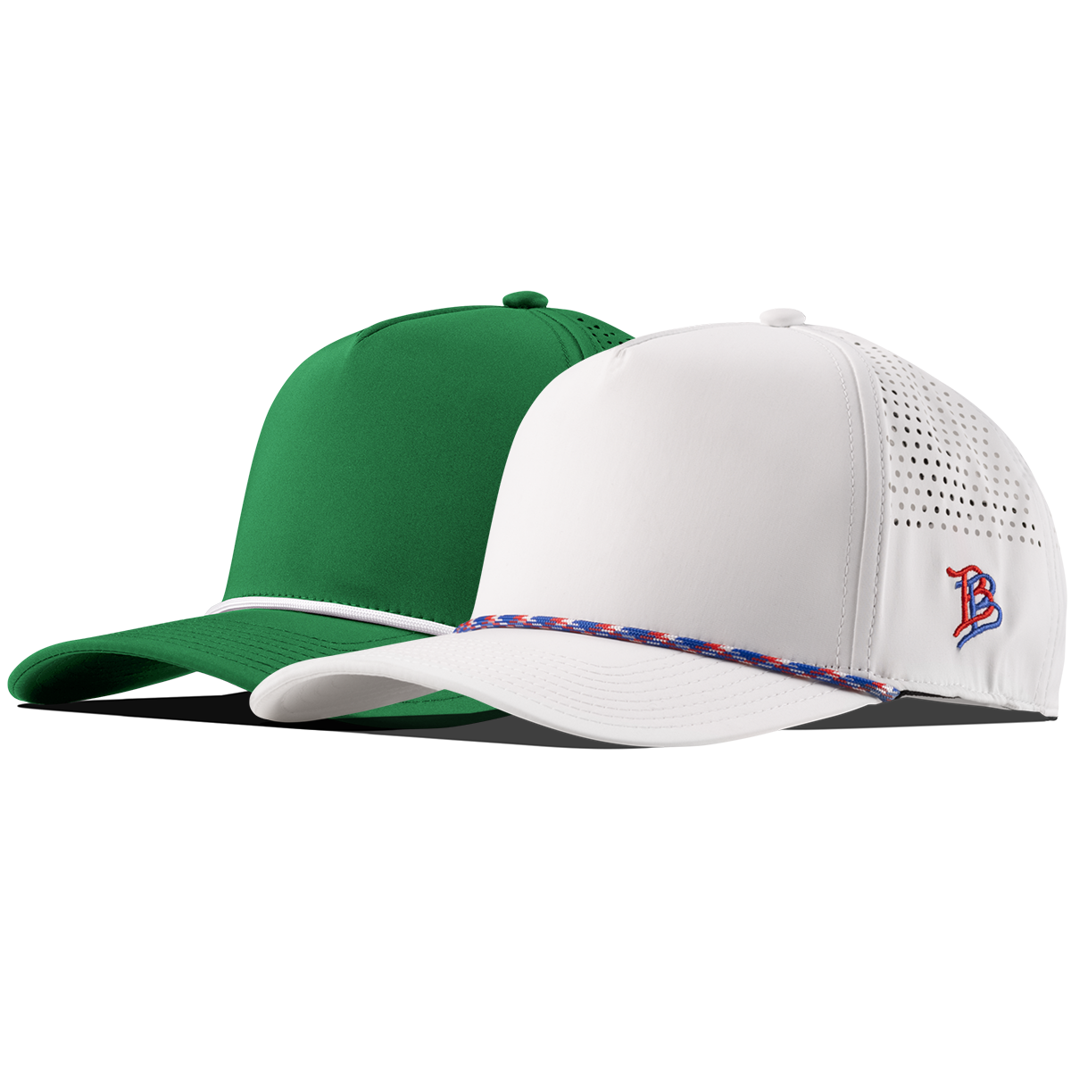 Bare Curved 5 Panel Rope 2-Pack White/RWB + Kelly Green/White