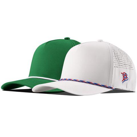 Bare Curved 5 Panel Rope 2-Pack White/RWB + Kelly Green/White