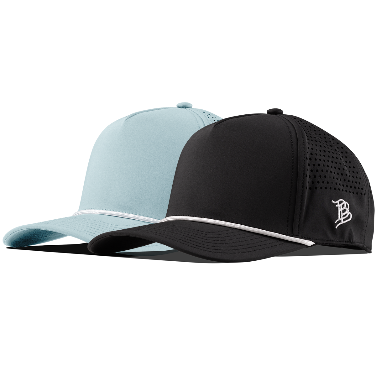 Bare Curved 5 Panel Rope 2-Pack Black/White + Sky Blue/White