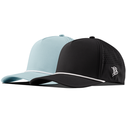 Bare Curved 5 Panel Rope 2-Pack Black/White + Sky Blue/White