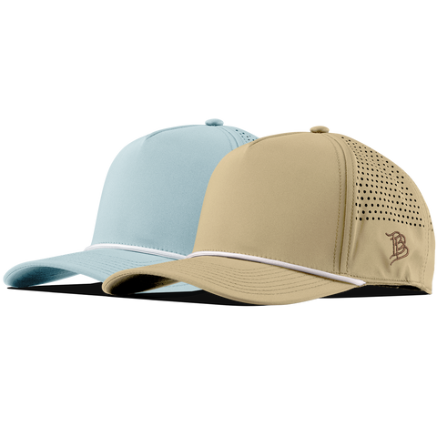 Bare Curved 5 Panel Rope 2-Pack Desert/White + Sky Blue/White