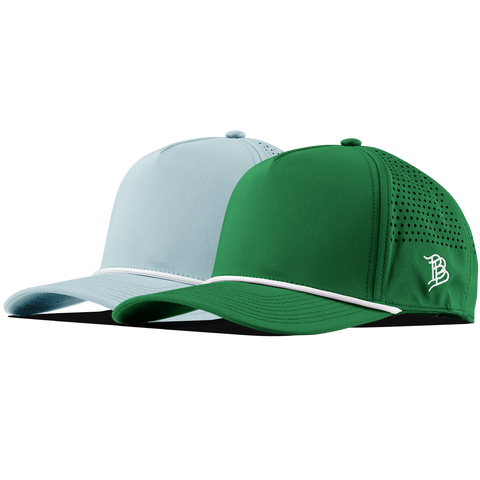 Bare Curved 5 Panel Rope 2-Pack Kelly Green/White + Sky Blue/White