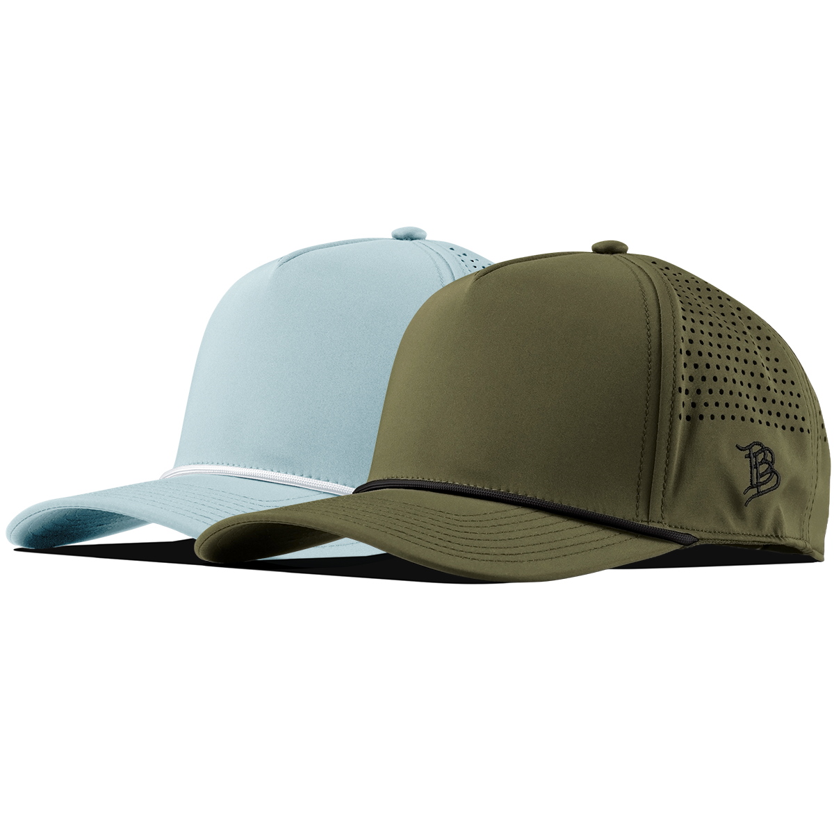 Bare Curved 5 Panel Rope 2-Pack Loden/Black + Sky Blue/White