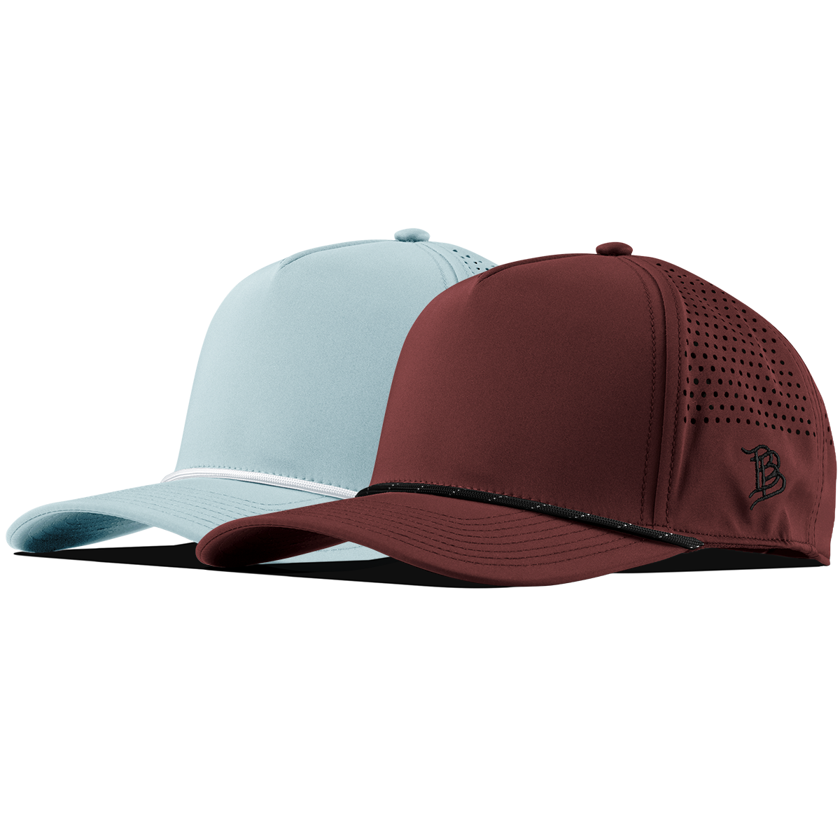 Bare Curved 5 Panel Rope 2-Pack Maroon/Black + Sky Blue/White