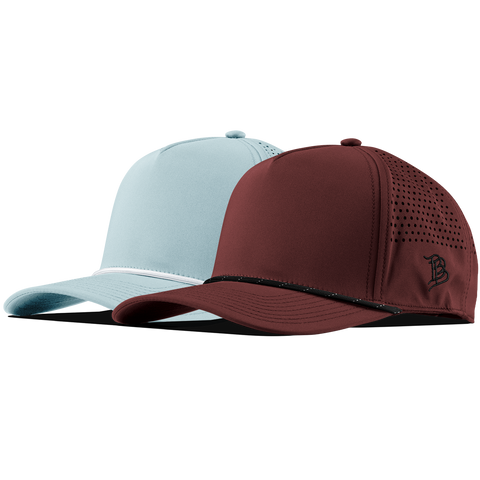 Bare Curved 5 Panel Rope 2-Pack Maroon/Black + Sky Blue/White