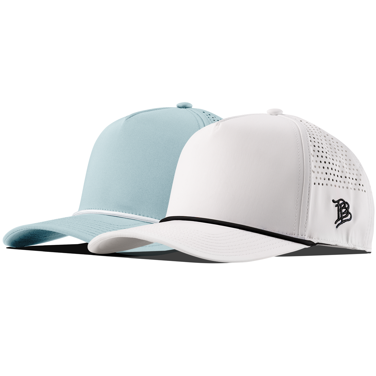 Bare Curved 5 Panel Rope 2-Pack White/Black + Sky Blue/White