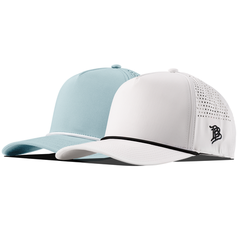 Bare Curved 5 Panel Rope 2-Pack White/Black + Sky Blue/White