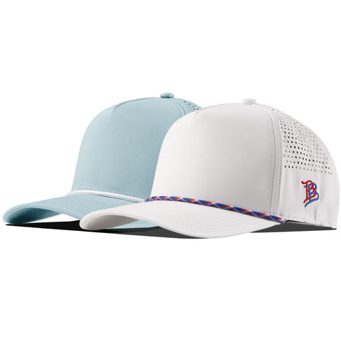 Bare Curved 5 Panel Rope 2-Pack White/RWB + Sky Blue/White