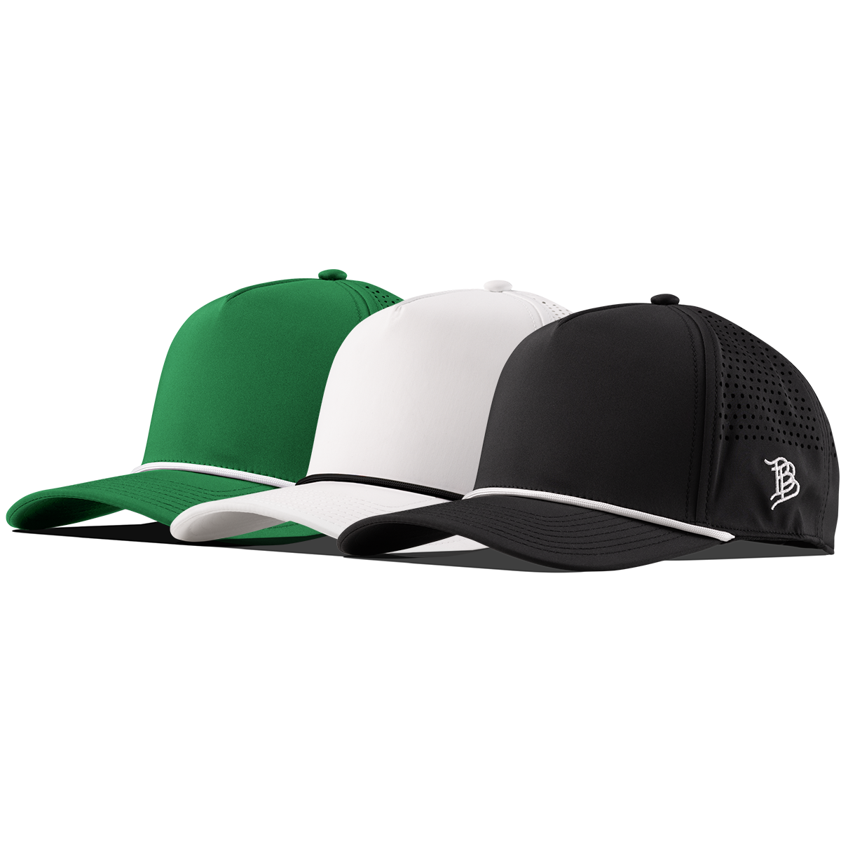 Bare Curved 5 Panel Rope 3-Pack Kelly Green/White + White/Black + Black/White