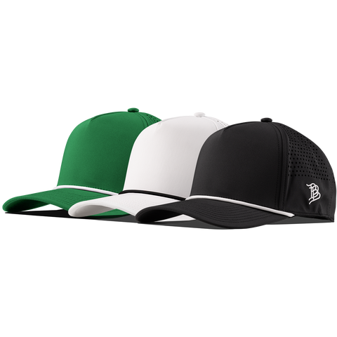 Bare Curved 5 Panel Rope 3-Pack Kelly Green/White + White/Black + Black/White