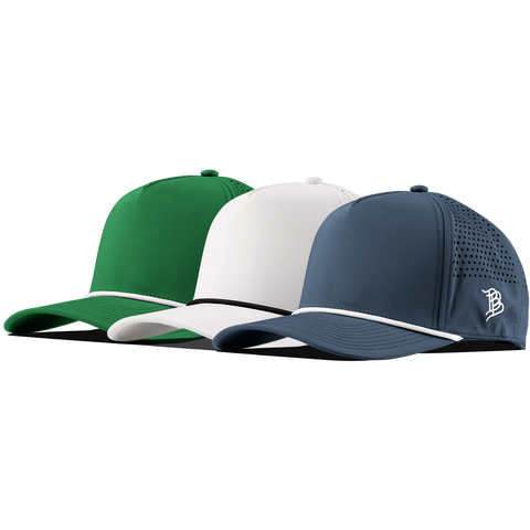 Bare Curved 5 Panel Rope 3-Pack Kelly Green/White + White/Black + Orion/White