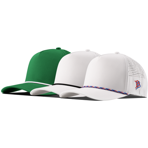 Bare Curved 5 Panel Rope 3-Pack Kelly Green/White + White/Black + White/Black/RWB