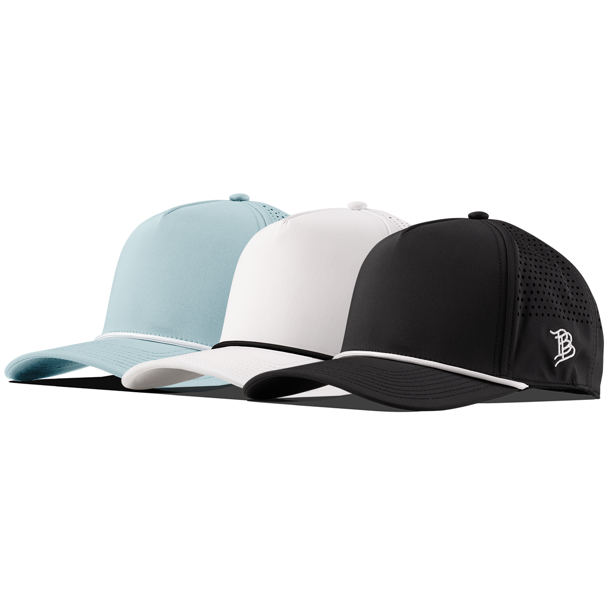 Bare Curved 5 Panel Rope 3-Pack Sky Blue + White/Black + Black/White