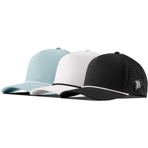 Bare Curved 5 Panel Rope 3-Pack Skyblue/White + White/Black+ Black/White