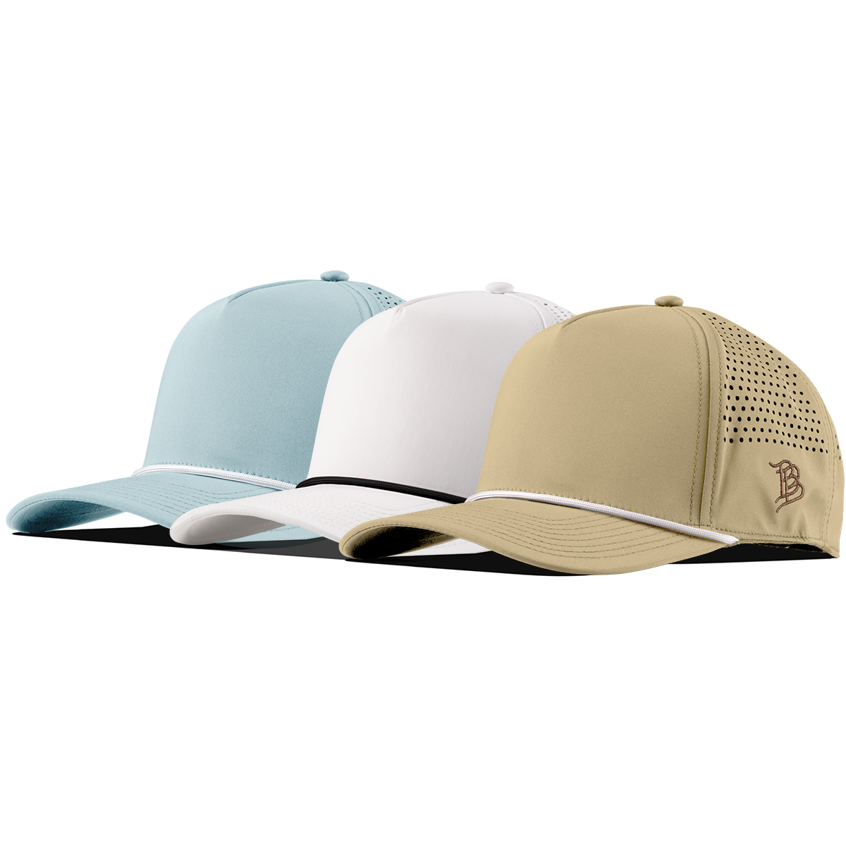 Bare Curved 5 Panel Rope 3-Pack Sky Blue + White/Black + Desert/White