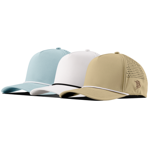 Bare Curved 5 Panel Rope 3-Pack Sky Blue + White/Black + Desert/White