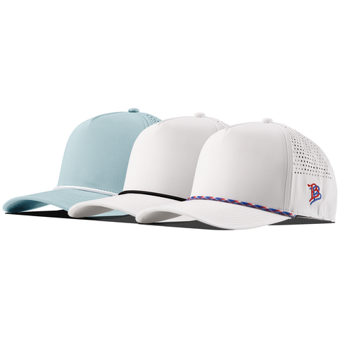 Bare Curved 5 Panel Rope 3-Pack Sky Blue + White/Black + White/RWB