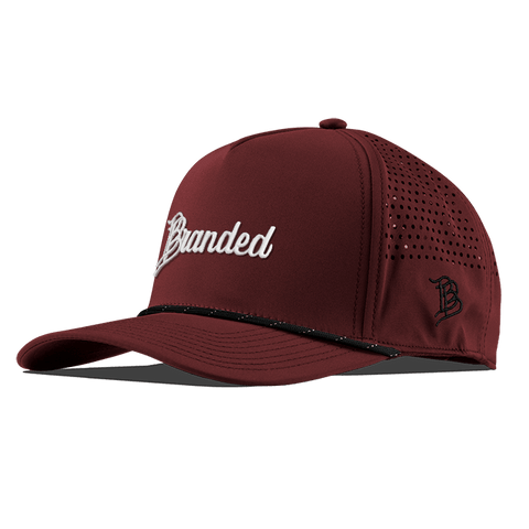 Branded Script Curved 5 Panel Performance Front Maroon/Black