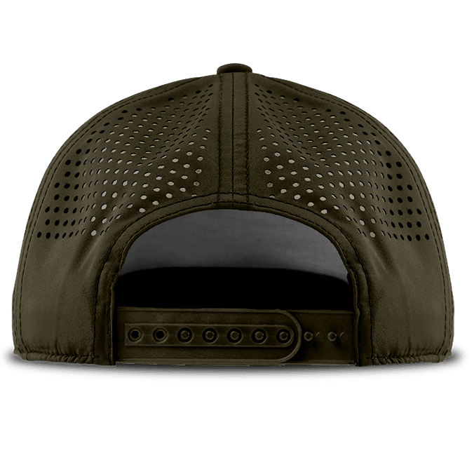 Branded Script Curved 5 Panel Performance Back Loden/Black