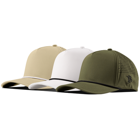 Bare Curved 5 Panel Rope 3-Pack Desert/White + White/Black + Loden/Black