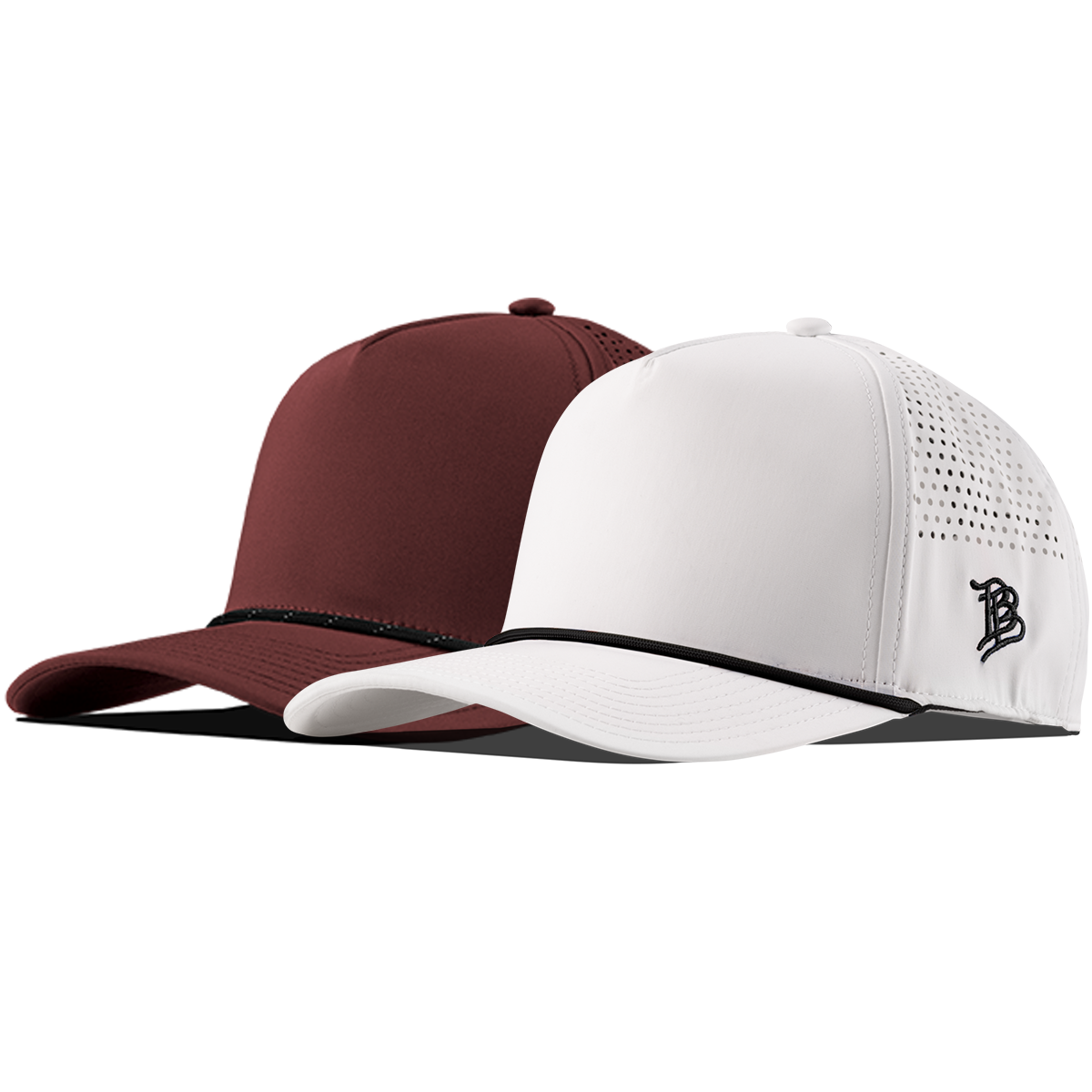 Bare Curved 5 Panel Rope 2-Pack Maroon/Black + White/Black