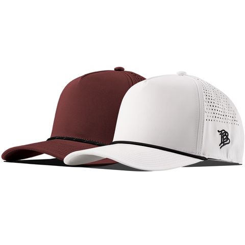 Bare Curved 5 Panel Rope 2-Pack Maroon/Black + White/Black