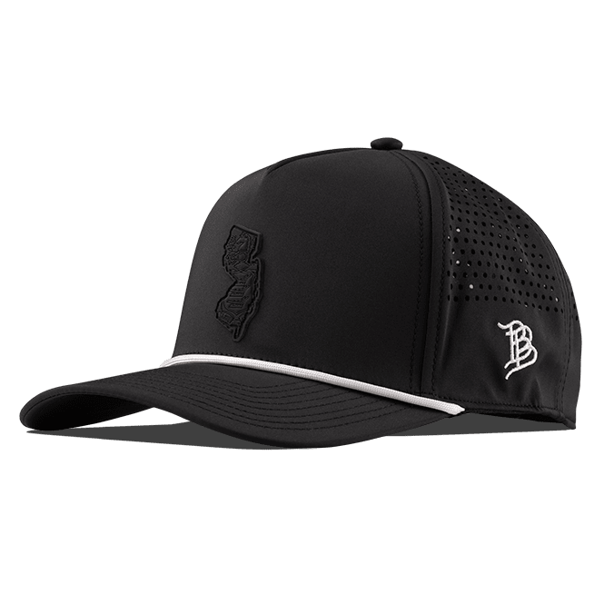 New Jersey Stealth Curved 5 Panel Performance Front Black/White