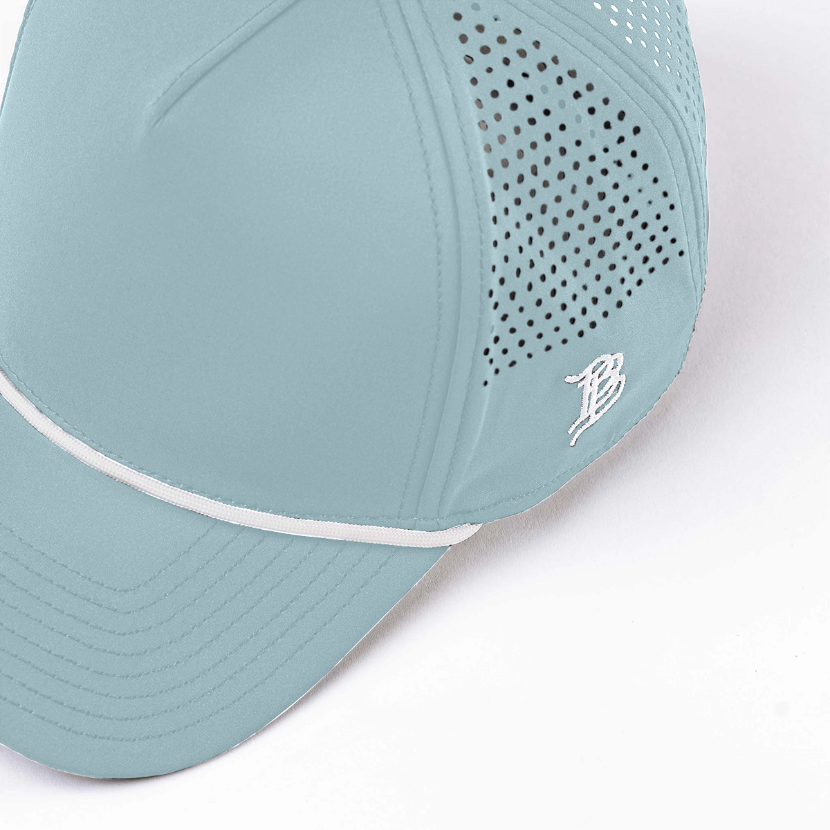 Bare Curved 5 Panel Rope Up Close Sky Blue/White