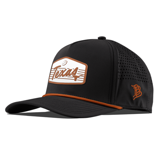 University of Texas "Longhorns Football" Curved 5 Panel Rope Black + Burnt Orange Rope
