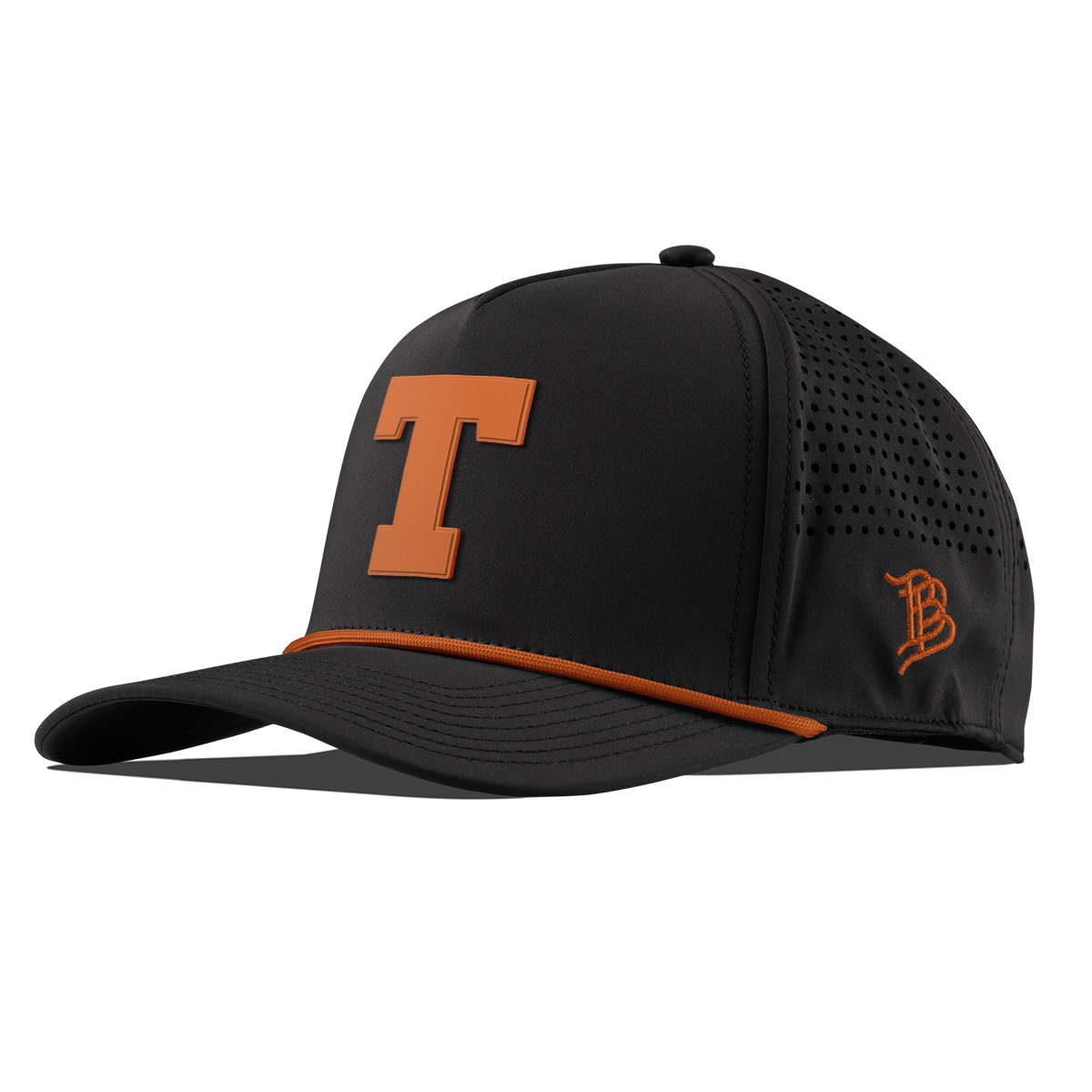 University of Texas "Texas Team Logo" Curved 5 Panel Rope Black + Burnt Orange Rope