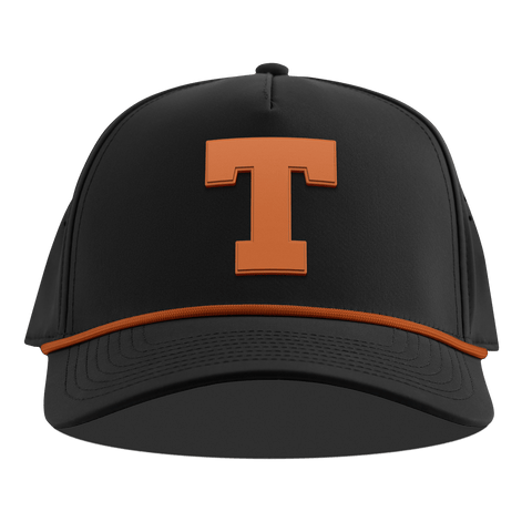 University of Texas "Texas Team Logo" Curved 5 Panel Rope Black + Burnt Orange Rope