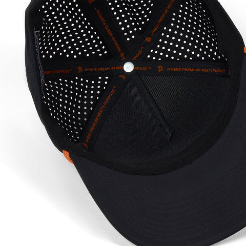University of Texas "Vintage Texas Longhorn" Curved 5 Panel Rope Black + Burnt Orange Rope