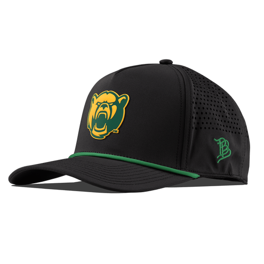 Baylor University "Baylor Bear" Curved 5 Panel Rope Black + Kelly Green Rope