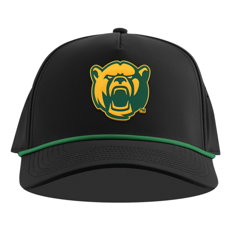 Baylor University "Baylor Bear" Curved 5 Panel Rope Black + Kelly Green Rope