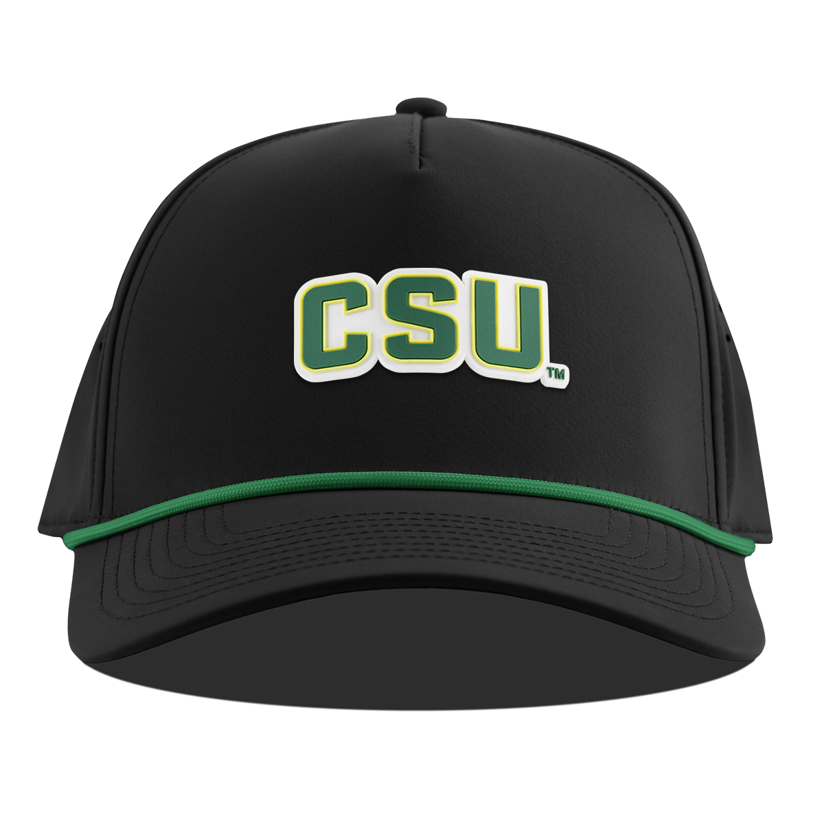 Colorado State University "Colorado State Block" Curved 5 Panel Rope Black + Kelly Green Rope