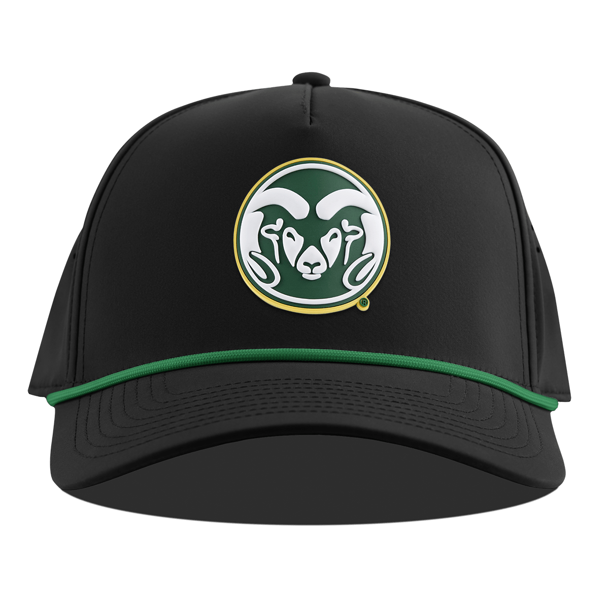 Colorado State University "Colorado State Team Logo" Curved 5 Panel Rope Black + Kelly Green Rope