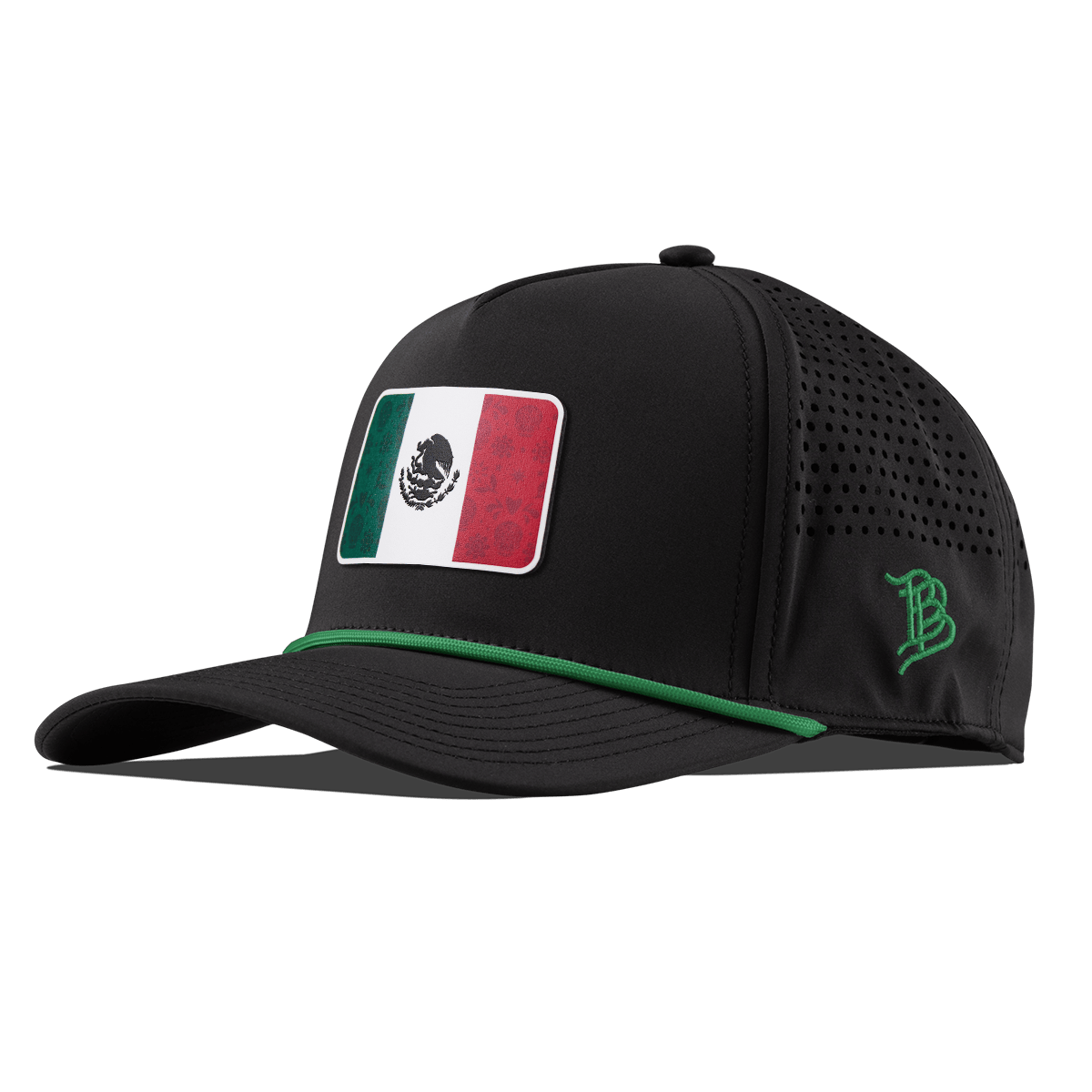 Fiesta Flag Curved 5 Panel Rope Black + Kelly Green Rope