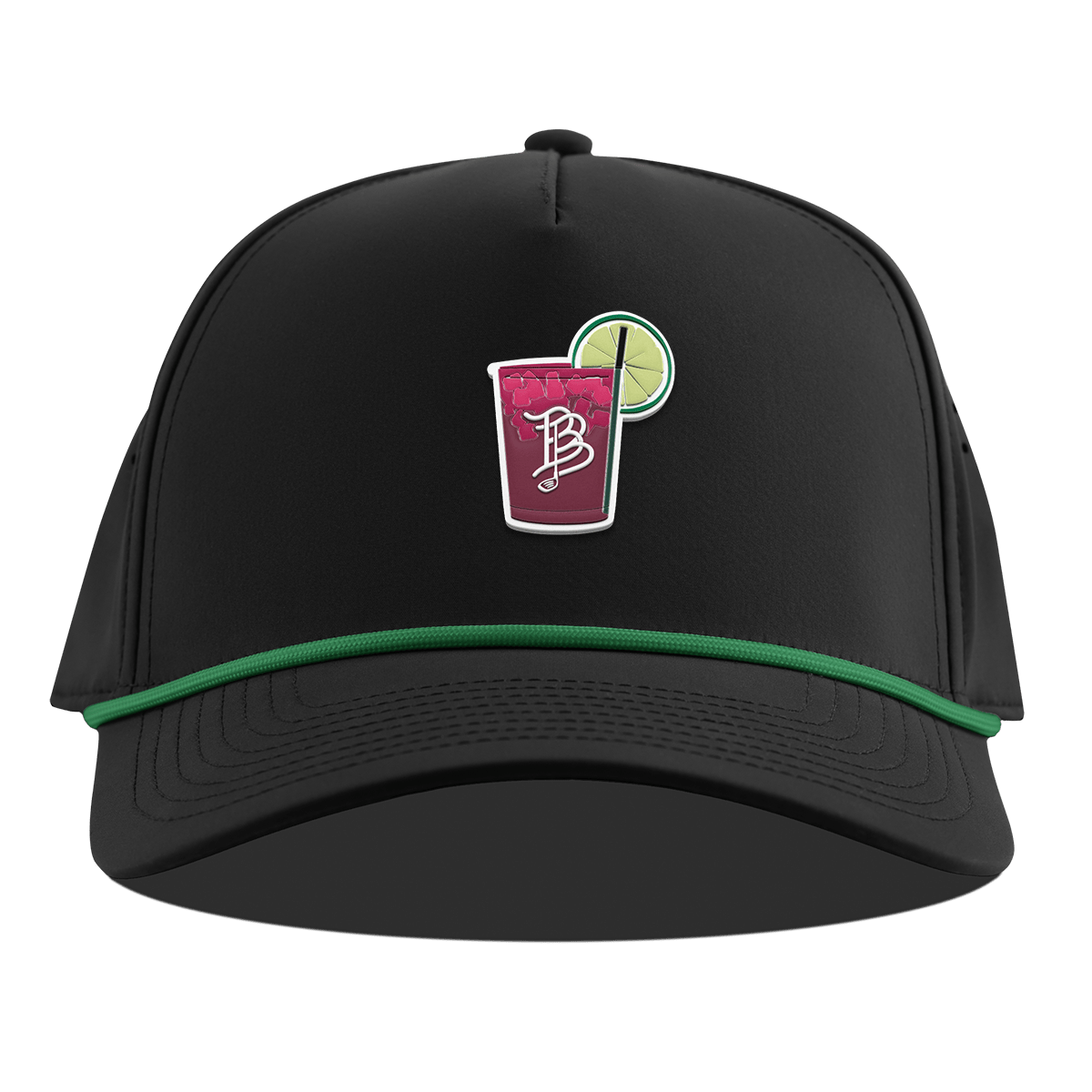 Transfusion Curved 5 Panel Rope Black + Kelly Green Rope