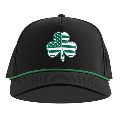 USA Shamrock Curved 5 Panel Rope Black + Kelly Green Rope