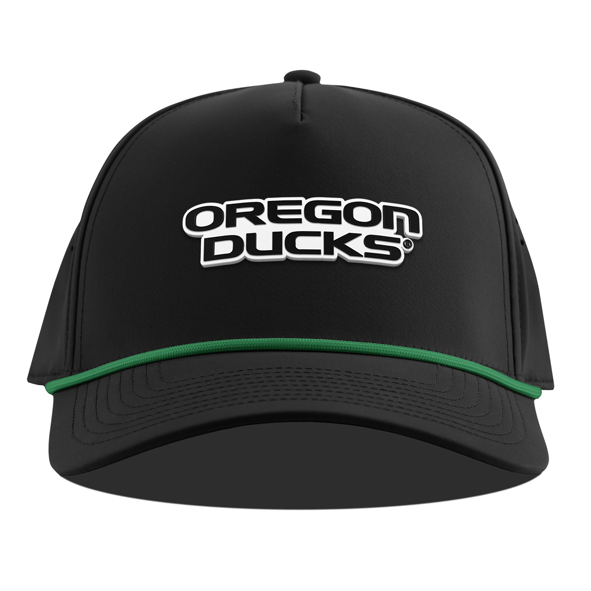 University of Oregon "Vintage Oregon Ducks" Curved 5 Panel Rope Black + Kelly Green Rope + Kelly Green Rope