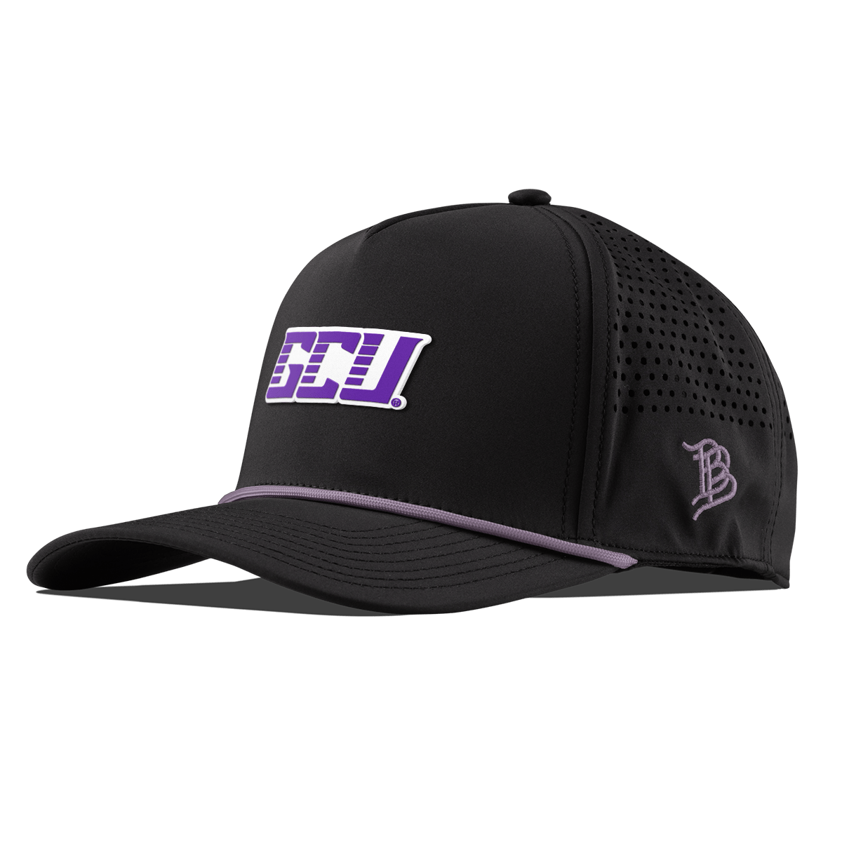 Grand Canyon University "GCU Block" Curved 5 Panel Rope Black + Purple Rope