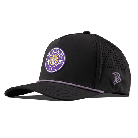 Louisiana State University "Geaux LSU Tigers" Curved 5 Panel Rope Black + Purple Rope