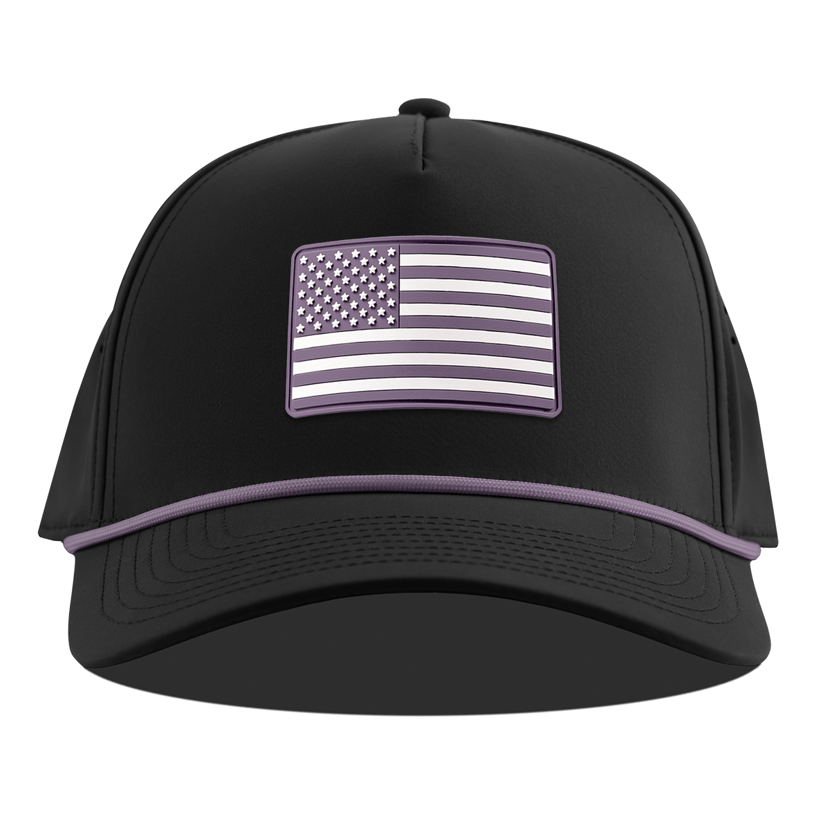 Heritage Old Glory Curved 5 Panel Rope Black + Purple Rope