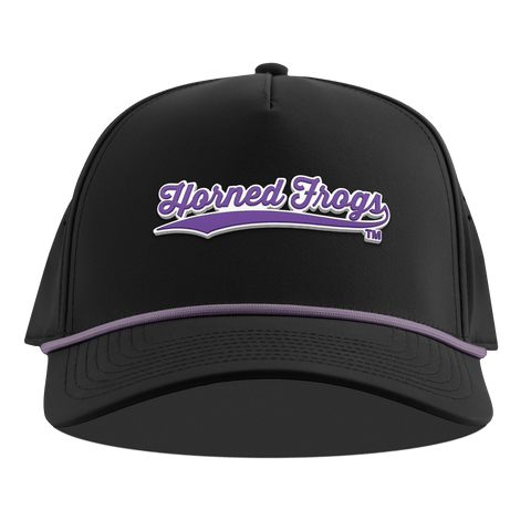 Texas Christian University "TCU Horned Frogs Scripts" Curved 5 Panel Rope Black + Purple Rope