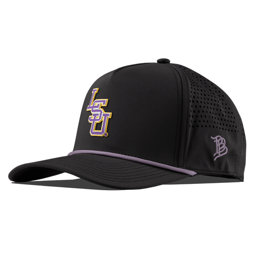 Louisiana State University "LSU Baseball" Curved 5 Panel Rope Black + Purple Rope